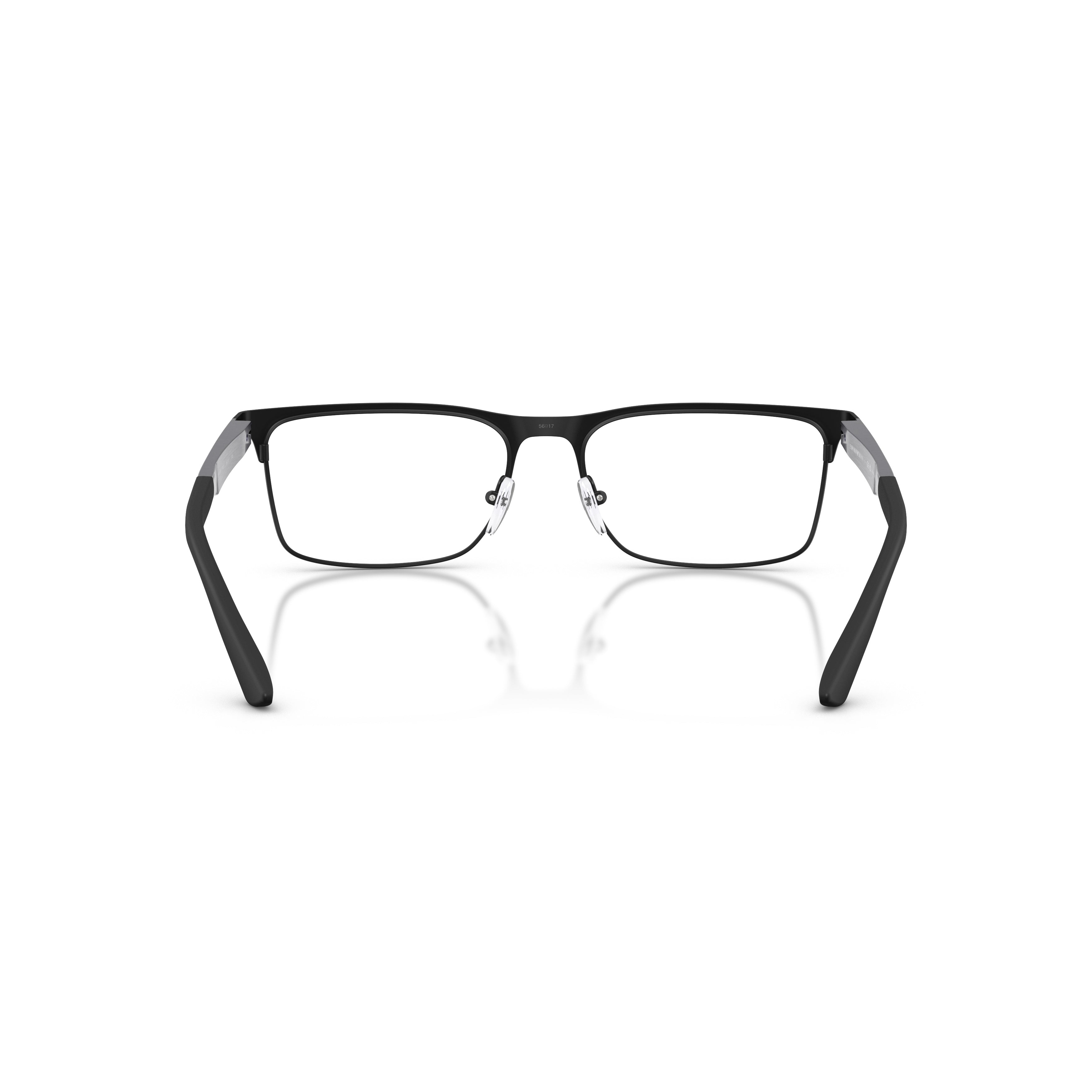 0ea1183 Rectangular Matte Black Metal Eyeglasses with Two-Tone Temples