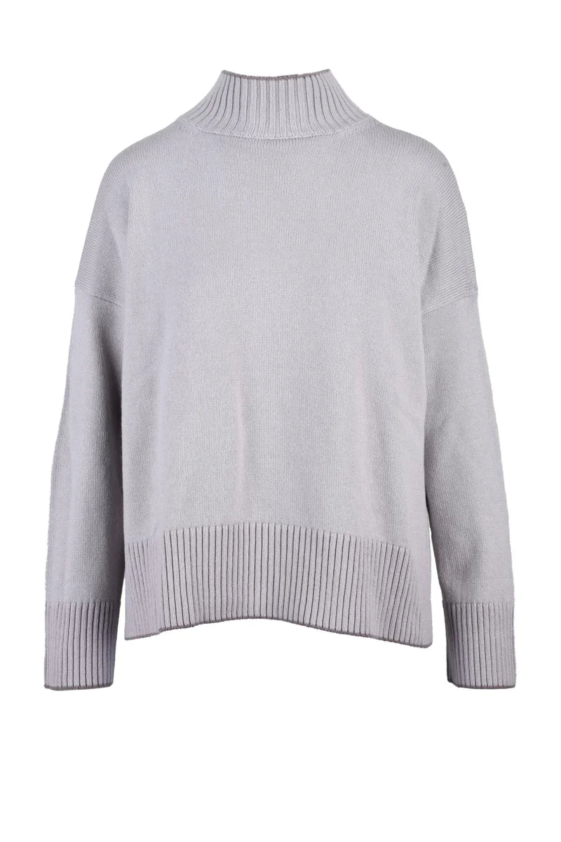 Cashmere Mock Neck Sweater - Purple