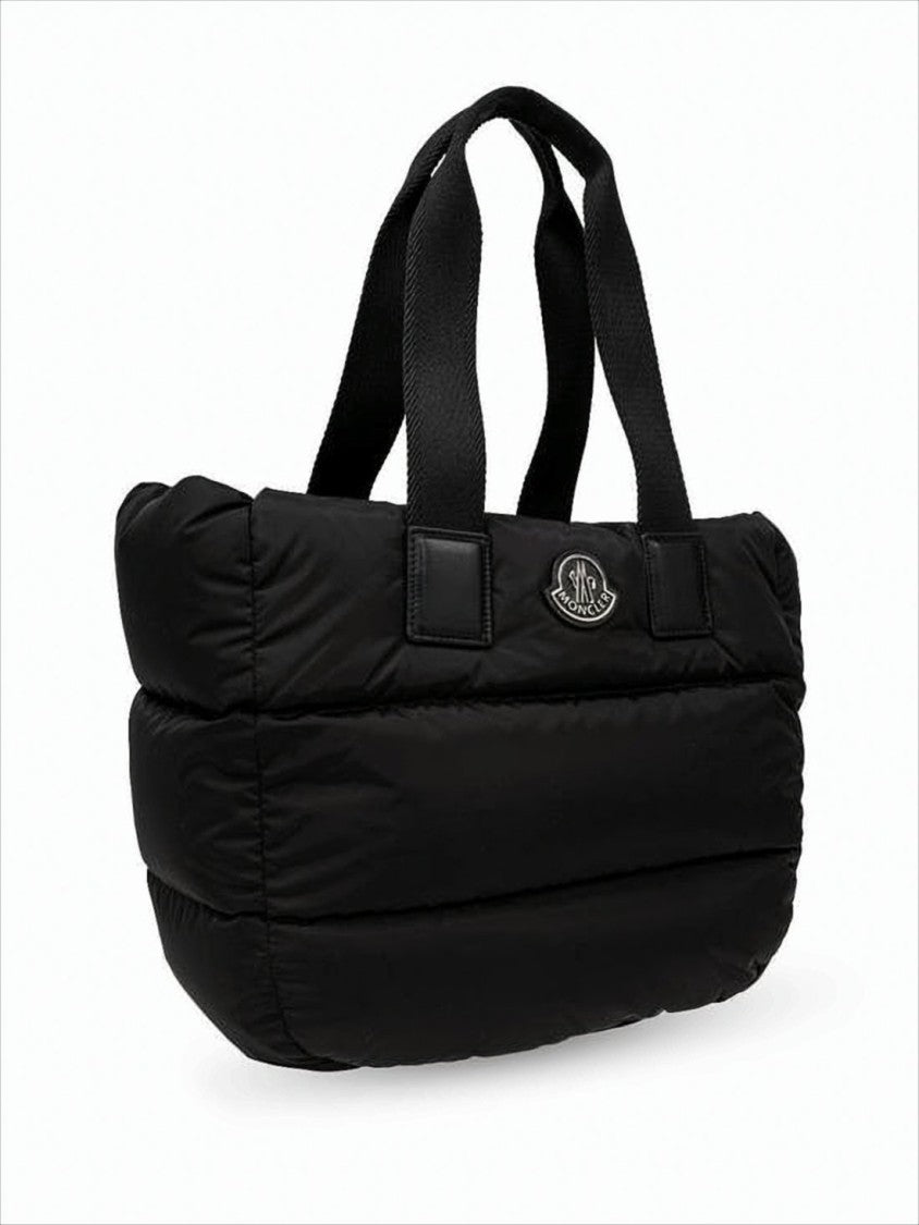 Quilted Black Tote Bag with Padded Design