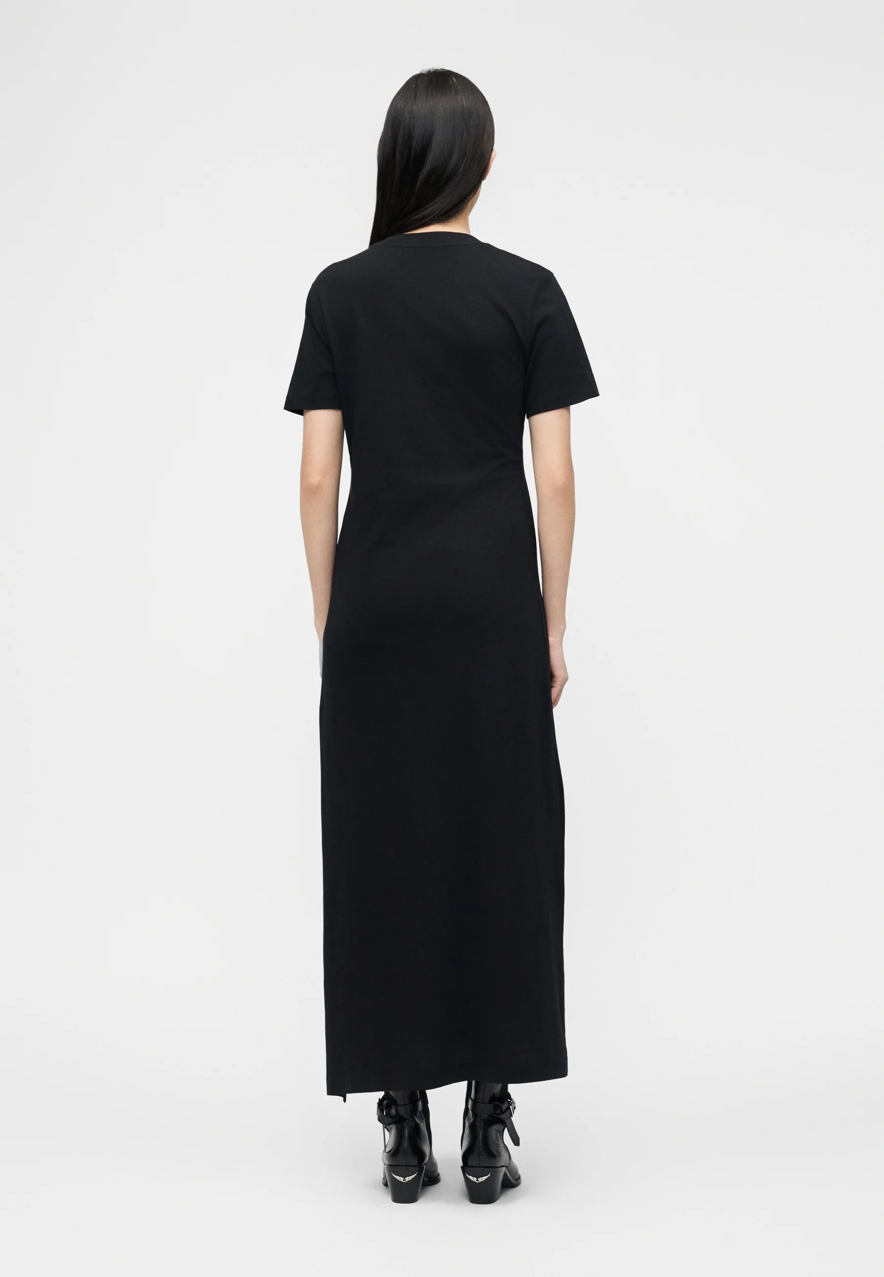 Mid-Calf Midi Dress with Gathered Waist