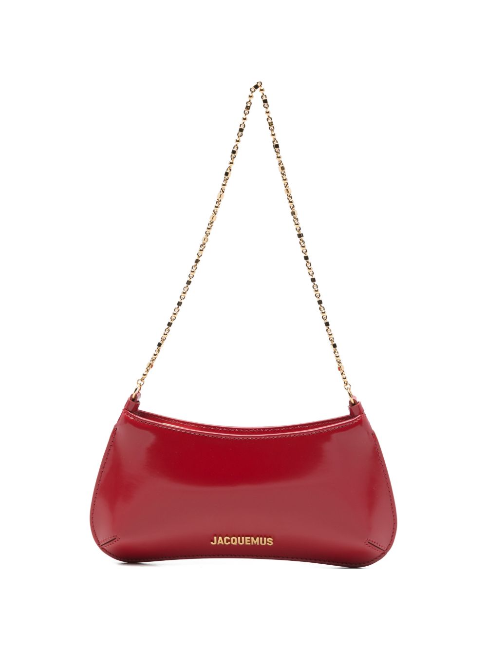 Red Handbag with Gold-tone Accents