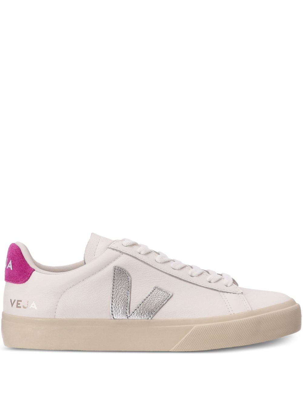 Low-Top Sneakers with Metallic Silver Logo