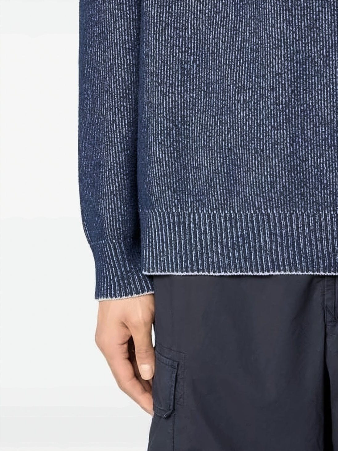 Textured Knit Sweater with Distinctive Sleeve Patch