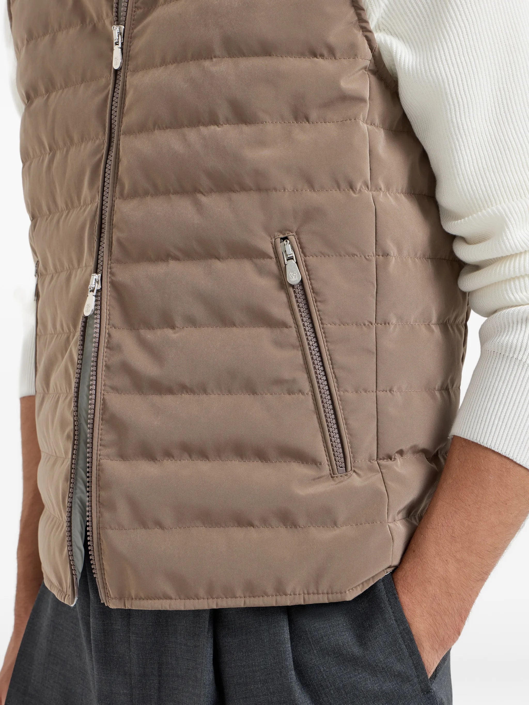 Quilted Horizontal Stitch Matte Gilet