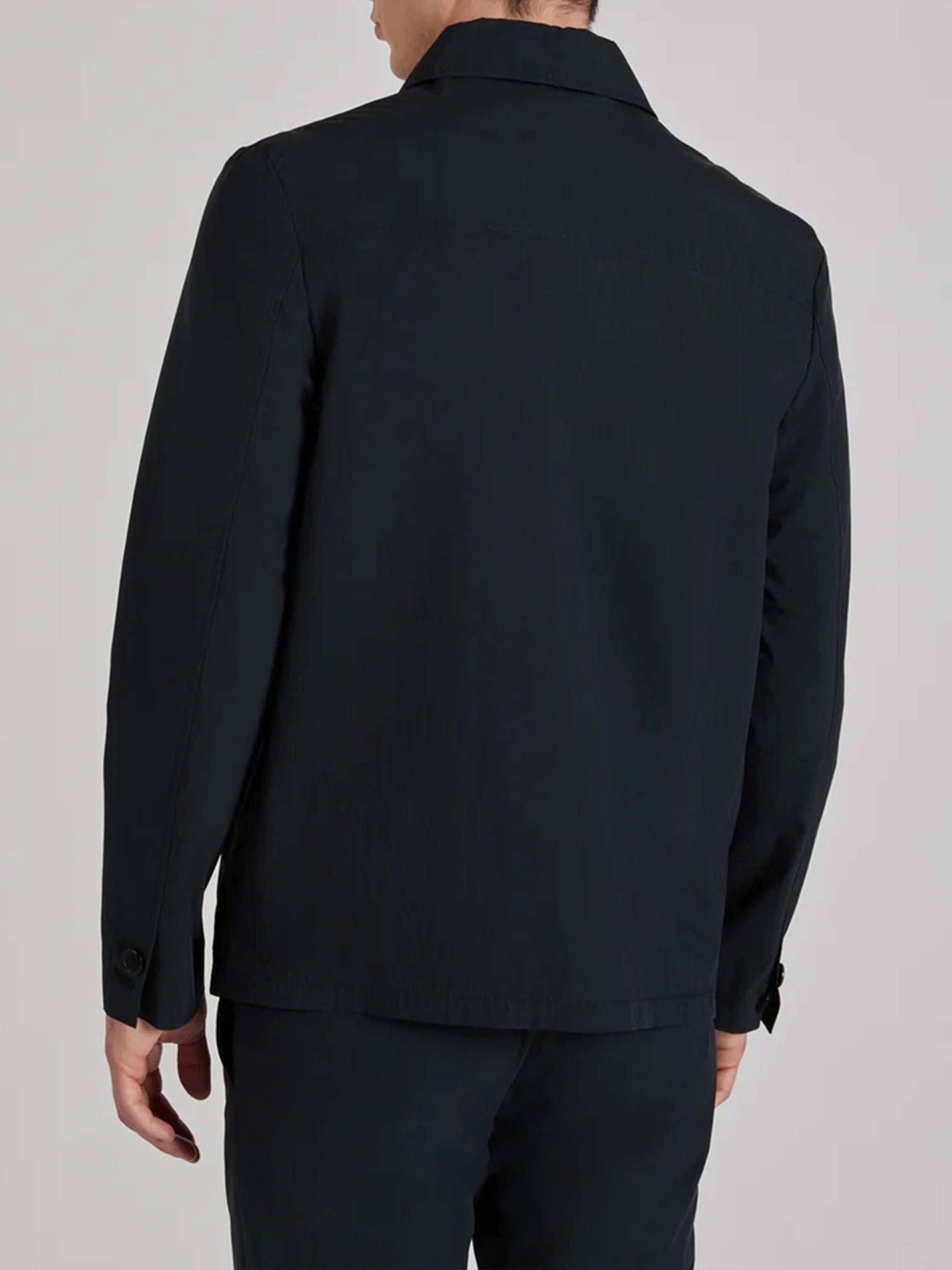 Black Button-Up Minimalist Cotton Jacket