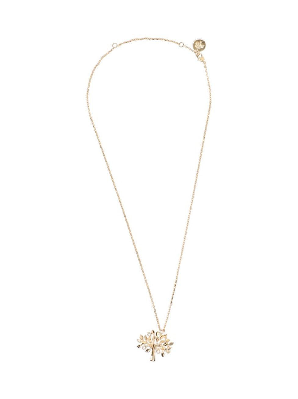 "Tree" Necklace – Gold-Tone Brass With Crystals