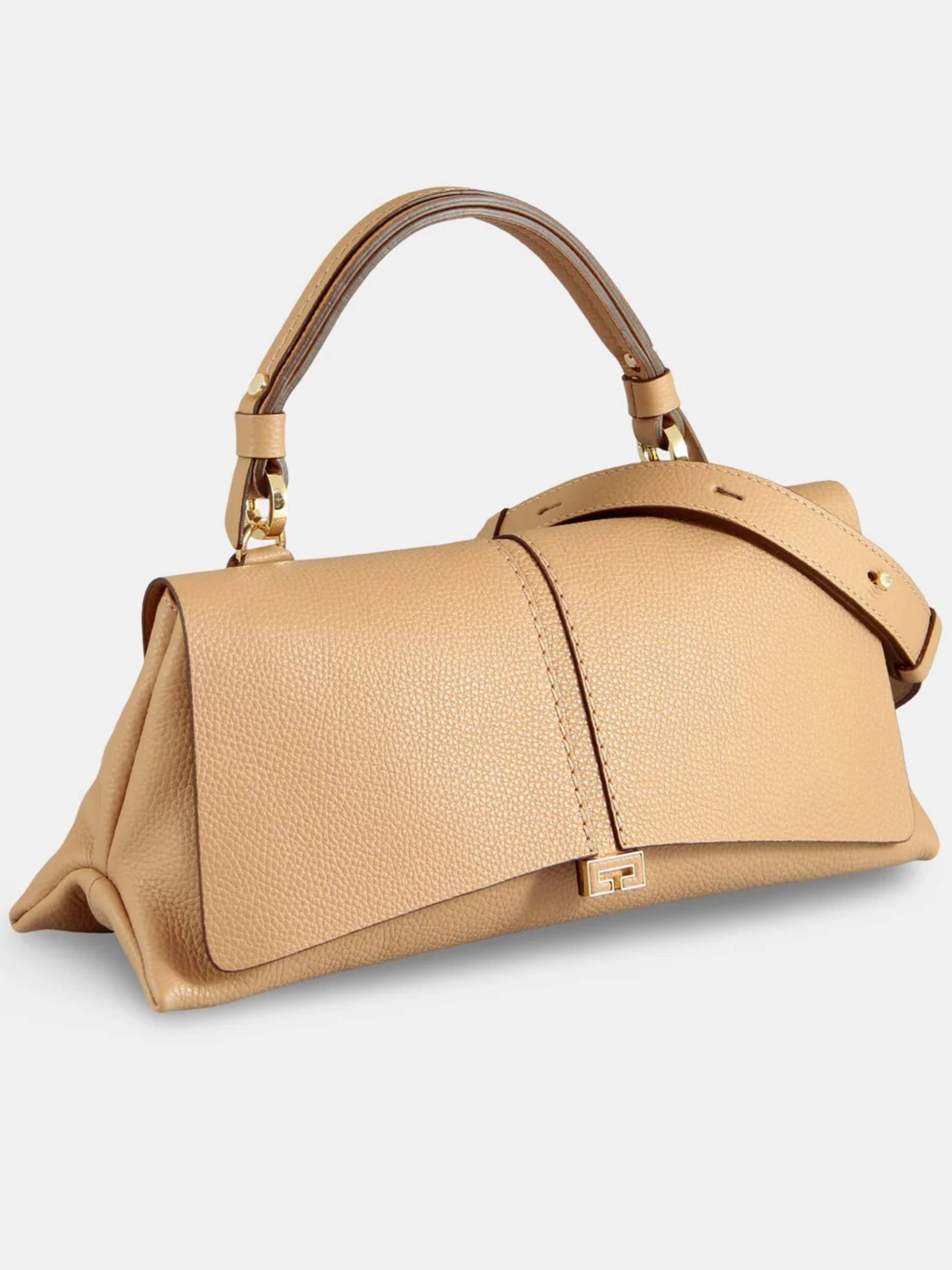 Brown Kendall Pebbled Leather Handbag