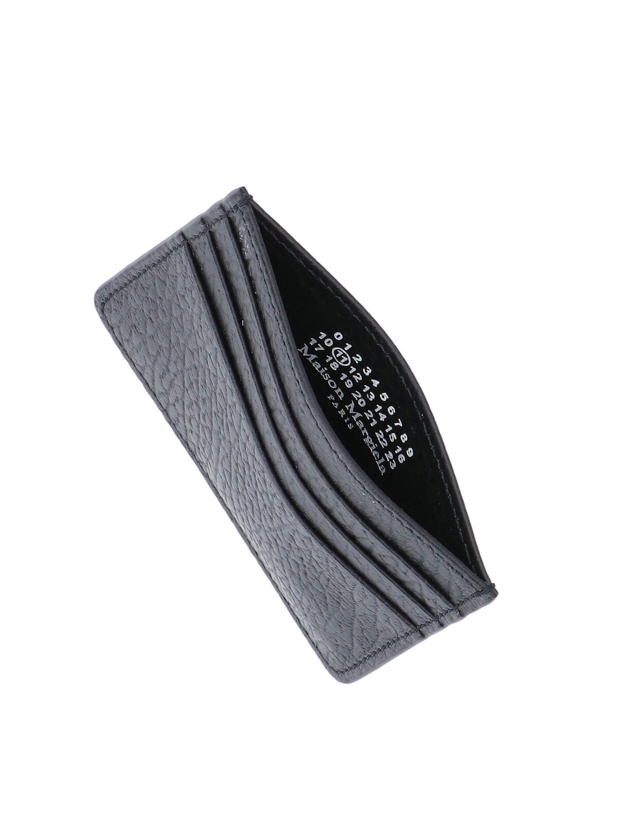 Textured Calfskin Cardholder with Four Stitches Detailing