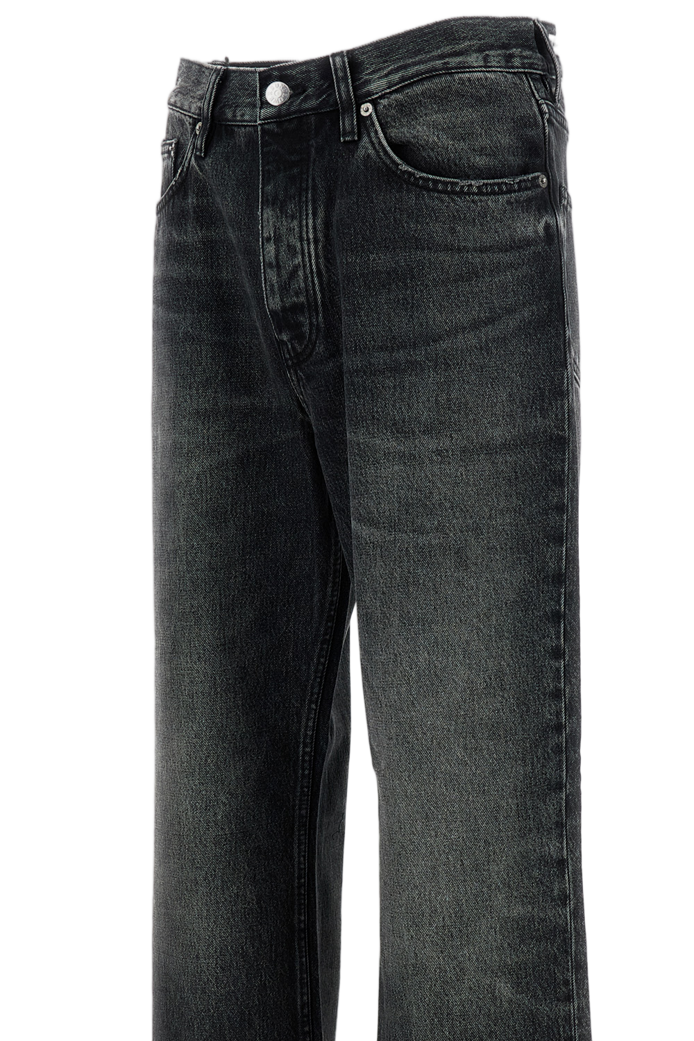 Black Relaxed Boot Raw Jeans