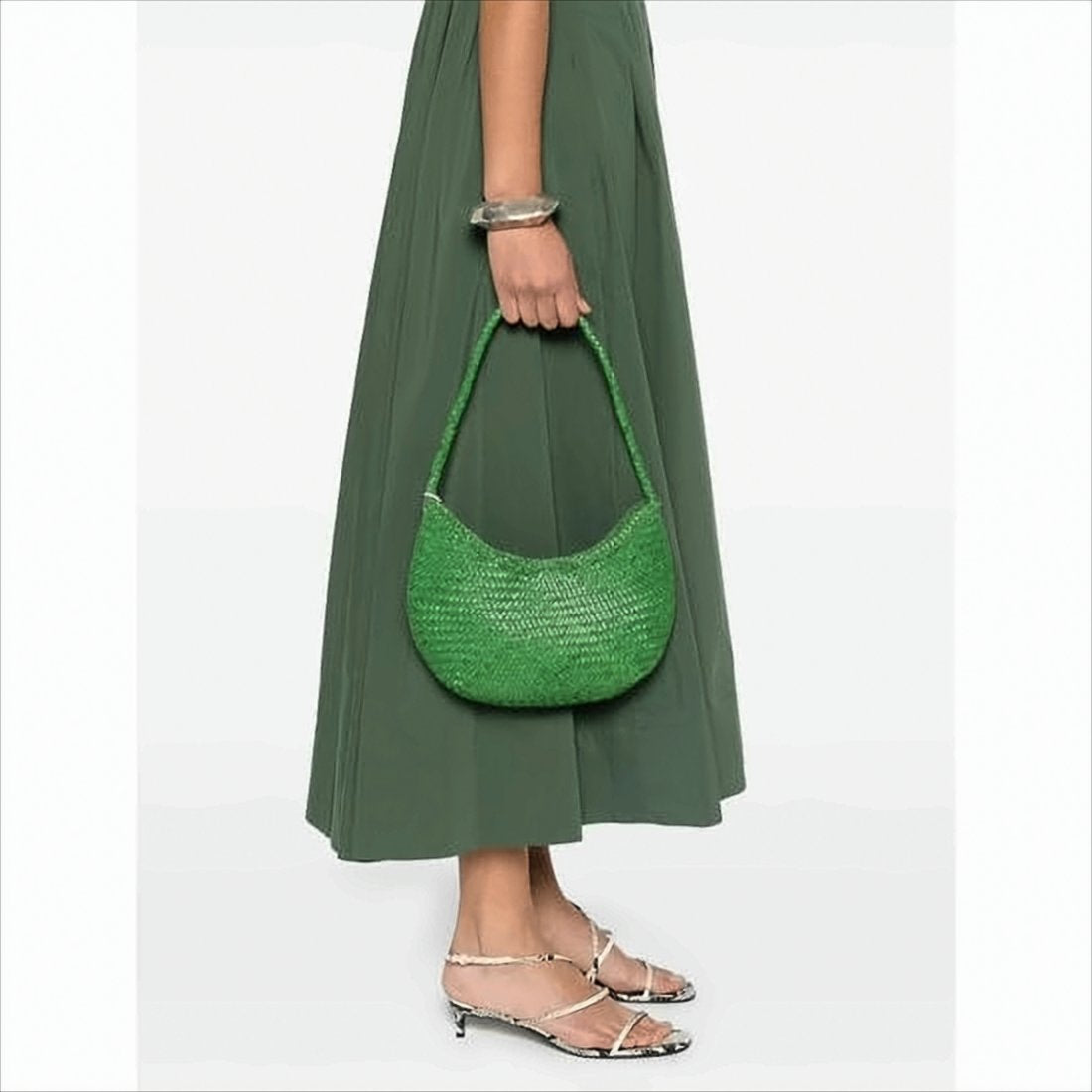Mini Handbag with Woven Buffalo Leather