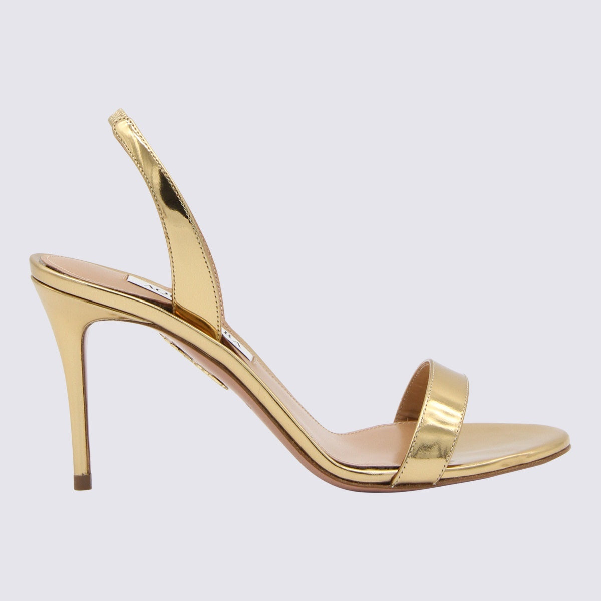 Gold-Tone Leather Sandals