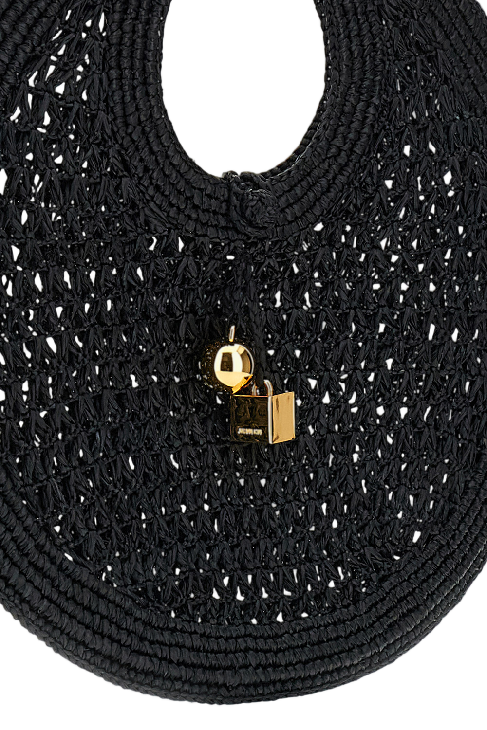 Black Le Petit Rond Spiaggia Raffia Bag