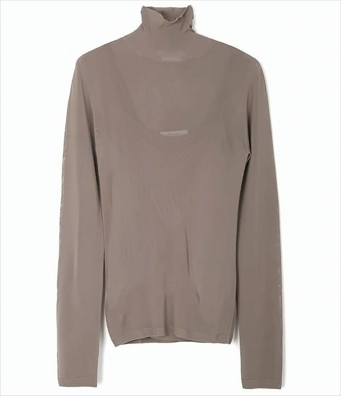 Long-Sleeved Turtleneck Top with Ribbed Details