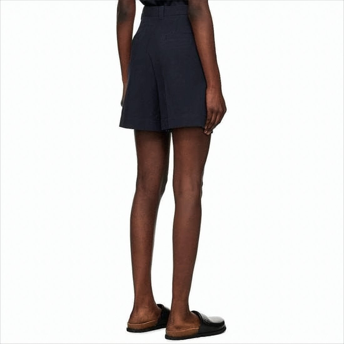 Tailored Black Shorts with Pleated Front