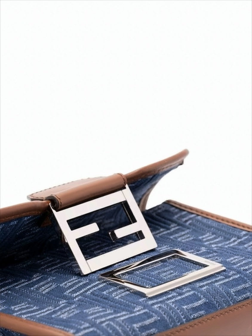 Structured Blue Calf Leather Crossbody Bag