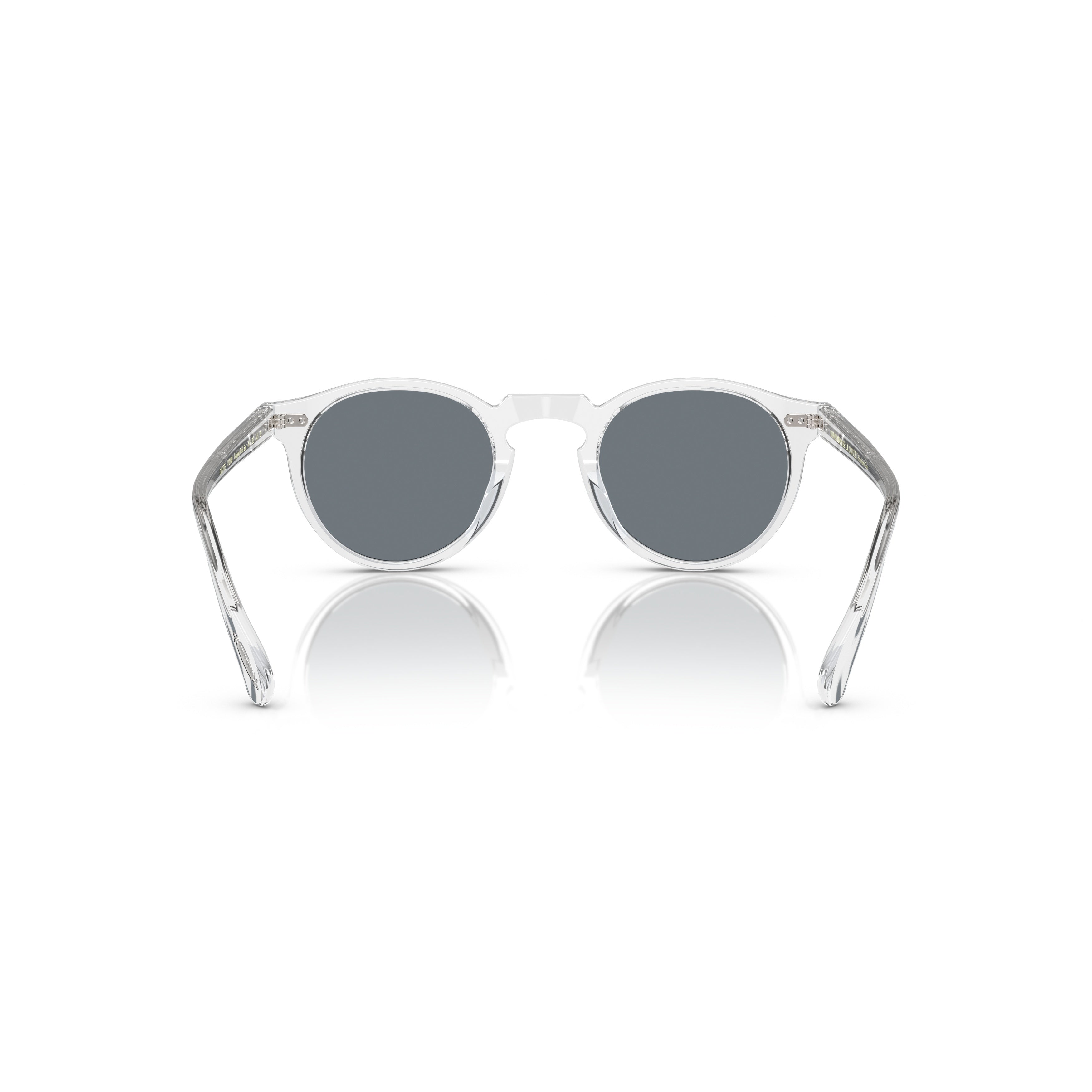 0ov5217s Transparent Acetate Round Sunglasses with Dark Lenses