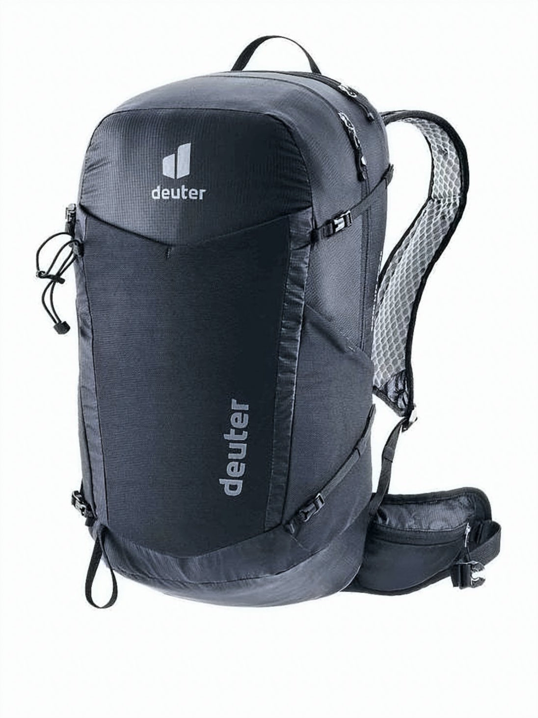 Streamlined Black Backpack with Recycled Polyamide Construction