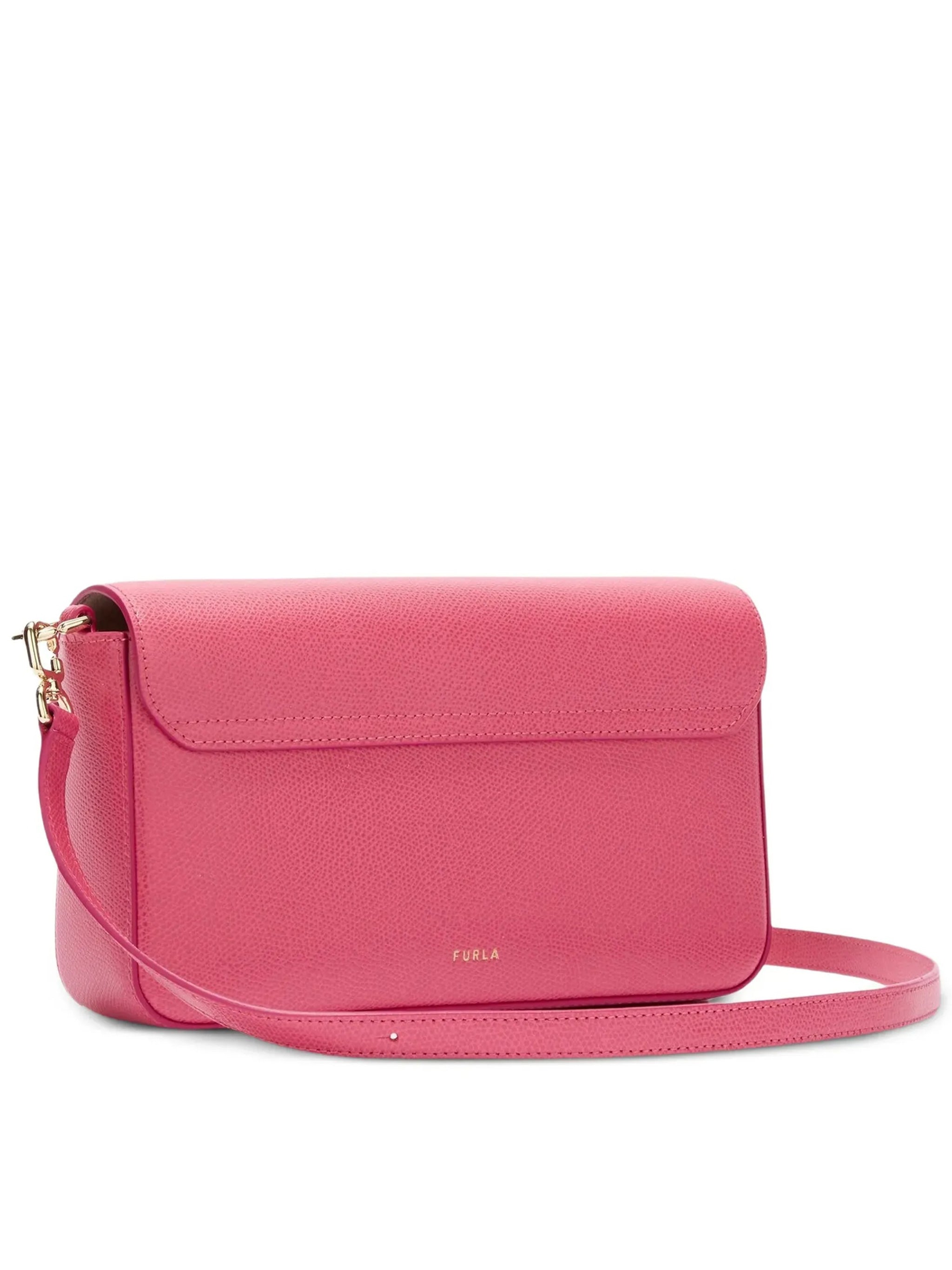 Iride S Textured Pink Leather Shoulder Bag