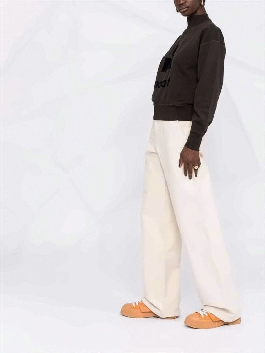Long-Sleeve Top with High Neckline and Bold Logo
