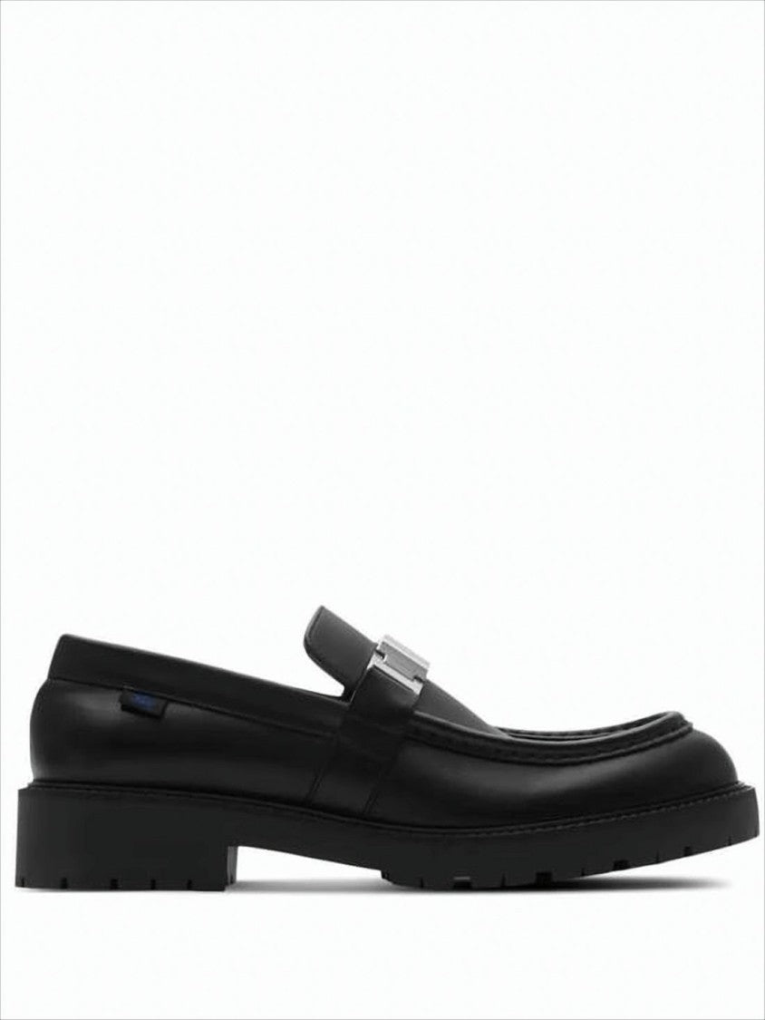 Black Cowhide Leather Loafers