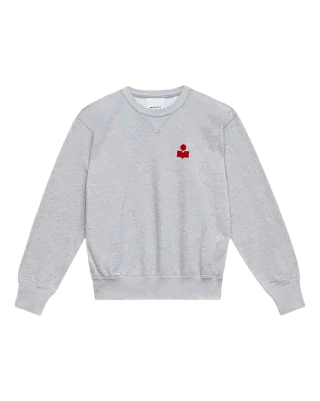 Long-Sleeve Grey Sweatshirt with Crew Neck