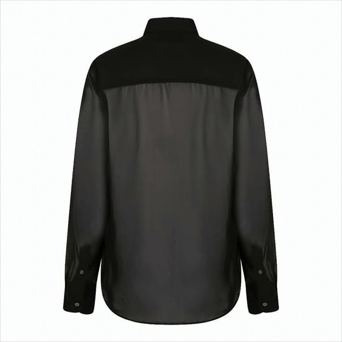 Translucent Long-Sleeved Shirt with Classic Collar