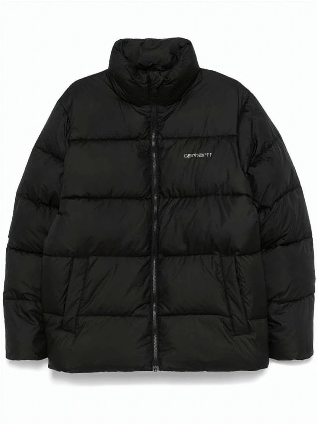 High Collar Black Puffer Jacket