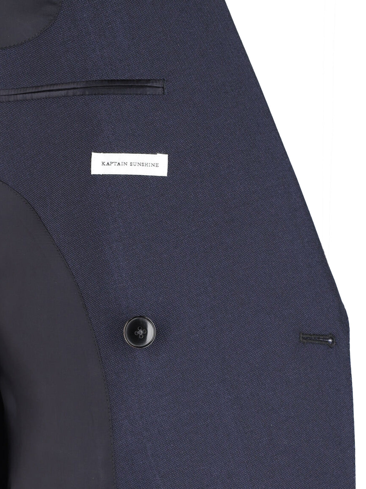 Navy Blue Double-Breasted Wool Blend Blazer