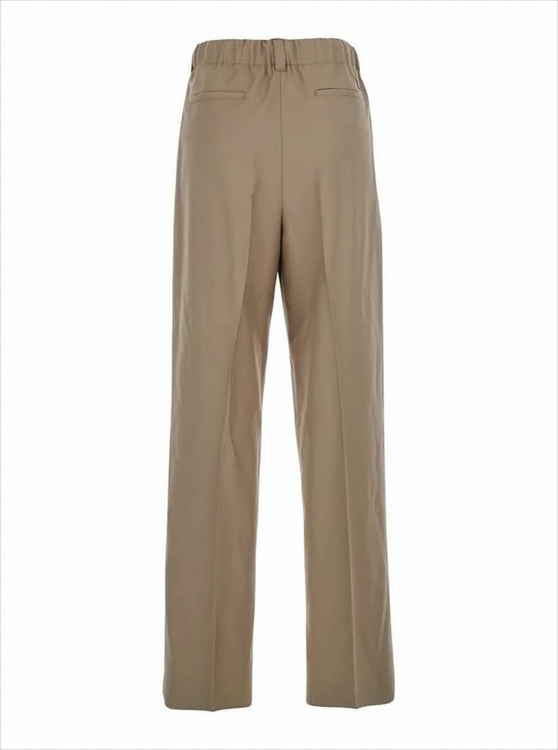 Tailored Wool Gabardine Trousers with Mid-Rise Waist