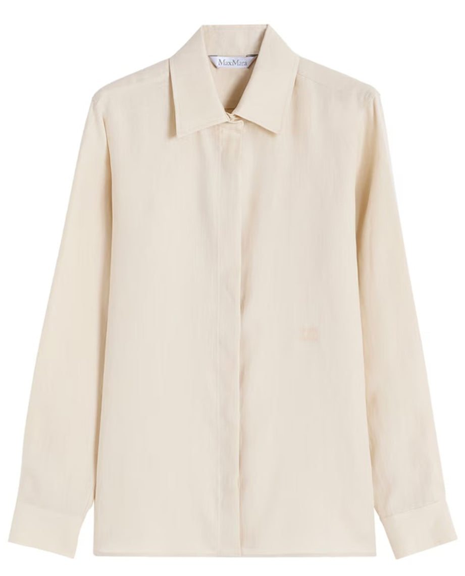 Silk Shirt with Concealed Button Placket
