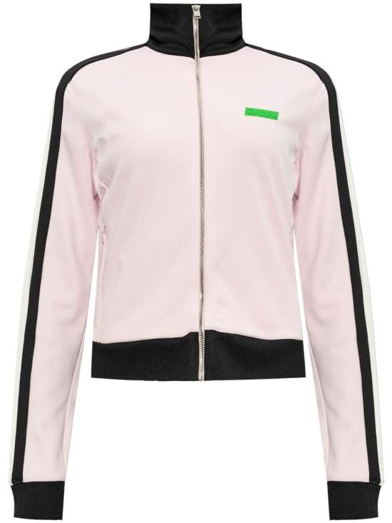 High Collar Zip Jacket with Contrasting Side Stripes