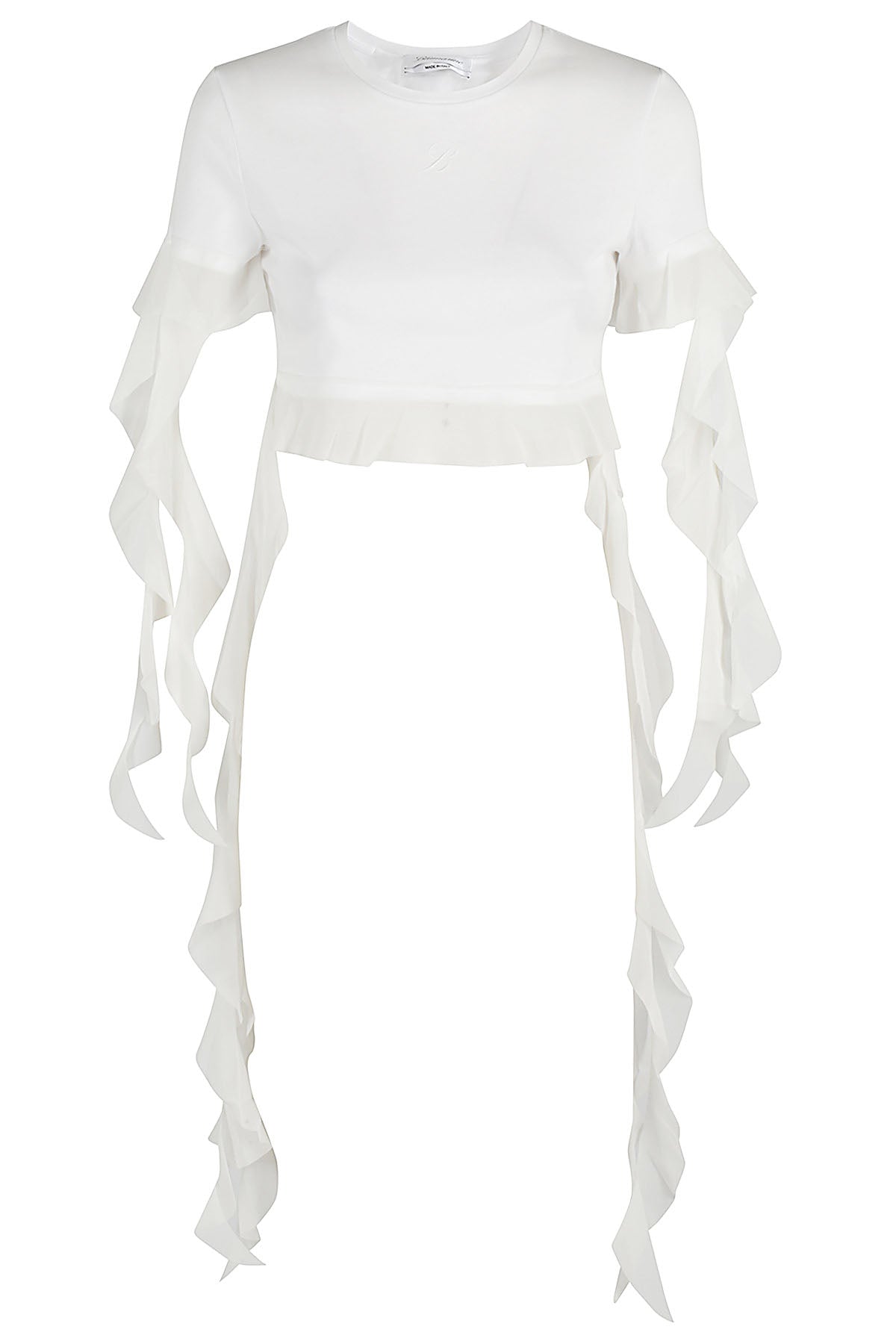 Optical White Ruffled Top