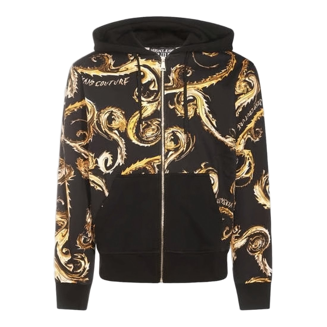 Baroque Pattern Zip-Up Hoodie by Versace