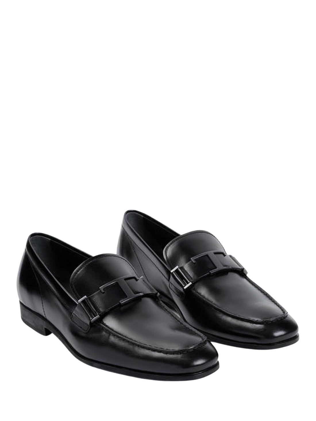 Polished Black Calf Leather Loafers