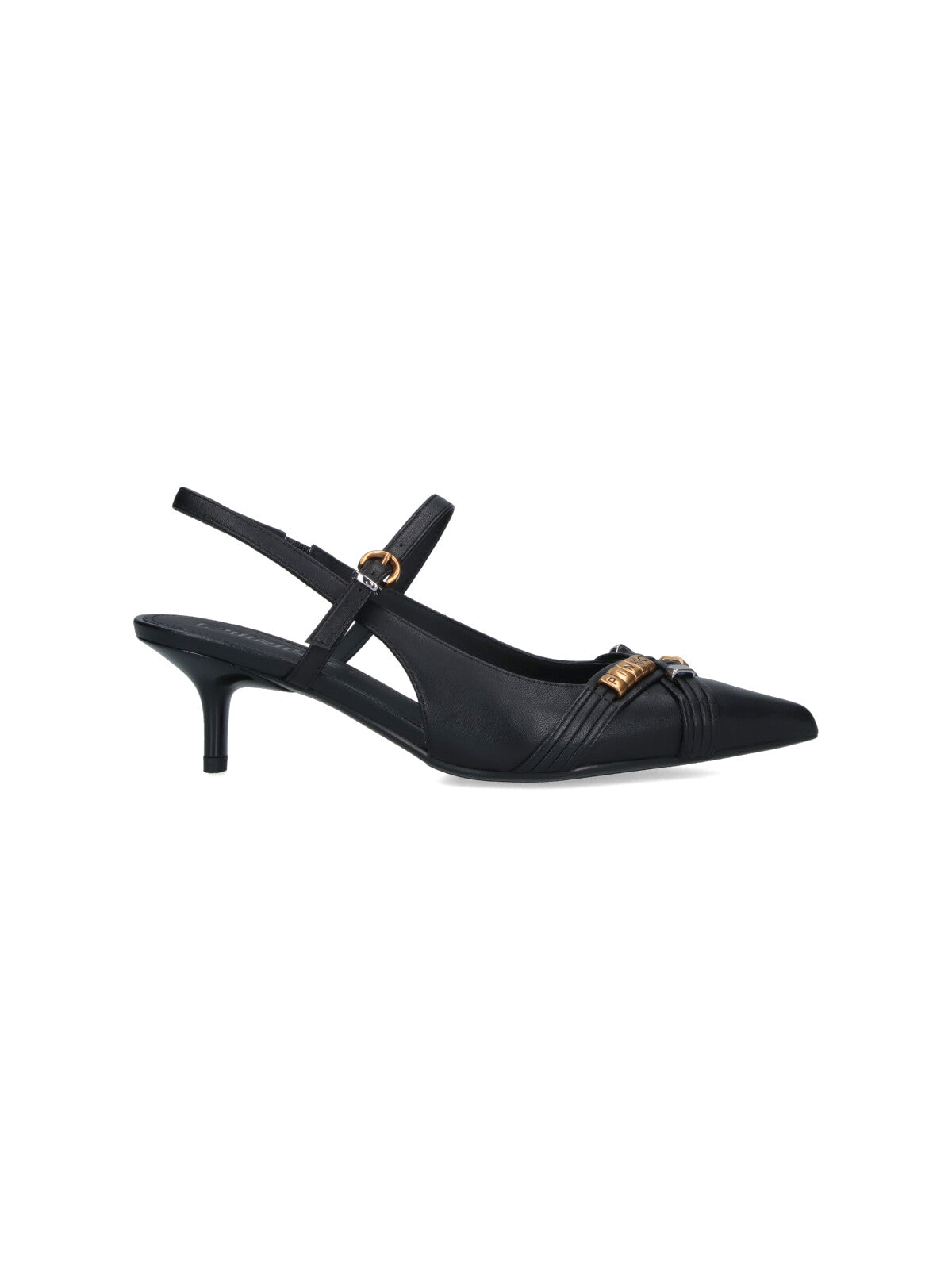 Black Gloria 18 Leather Slingback Pumps