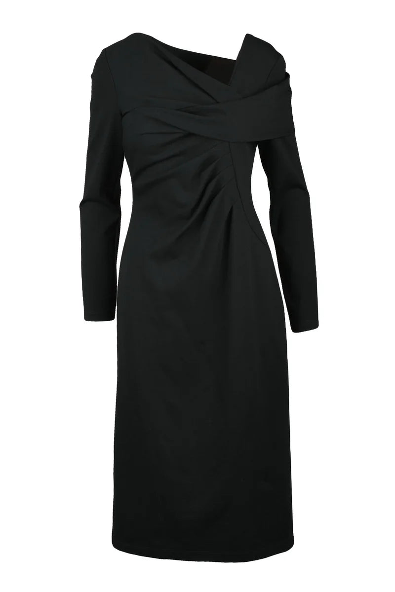 Shaped Jersey Dress - Black