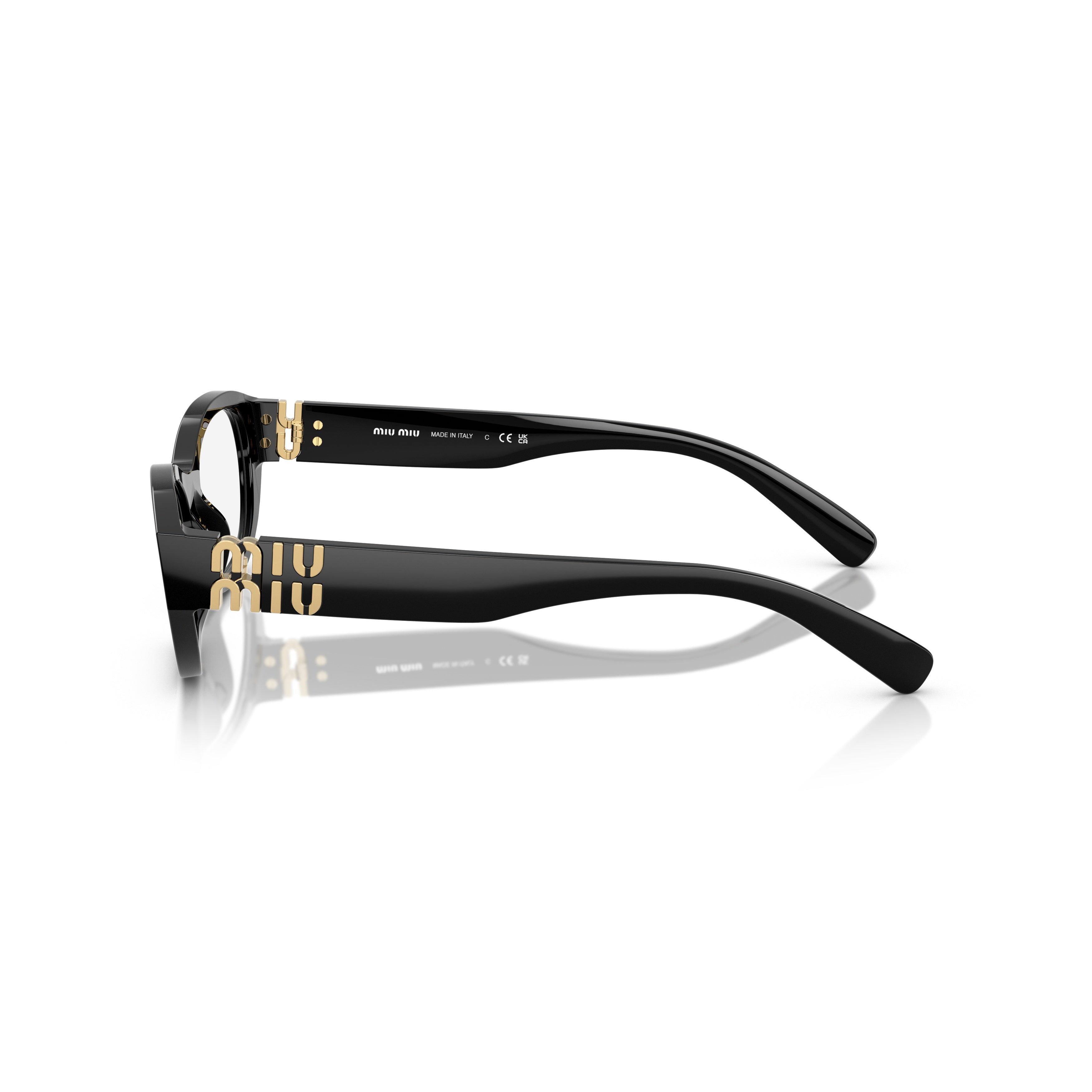 0mu 03wv Translucent Acetate Eyeglasses with Gold-tone Accents
