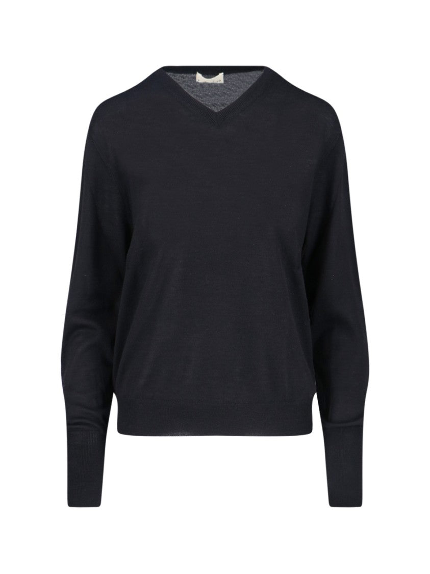 Classic Black Knit Sweater With Round Neckline