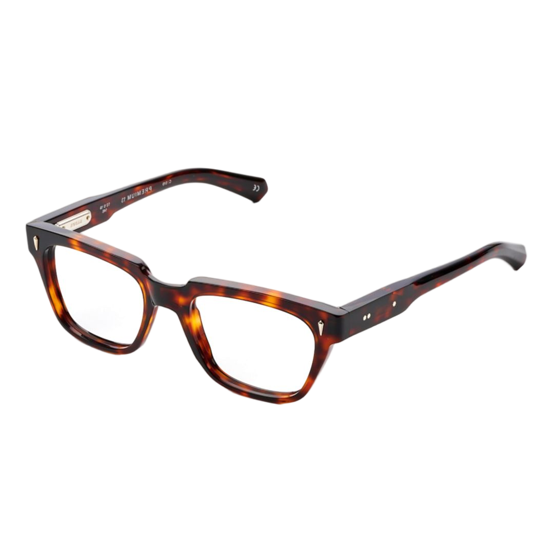 Premium 13 Rectangular Tortoiseshell Eyeglasses with Metallic Accents
