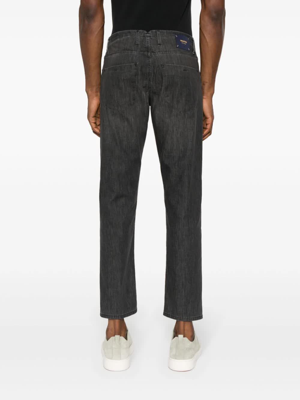 Black Pantalone Slim-Fit Washed Denim Pants