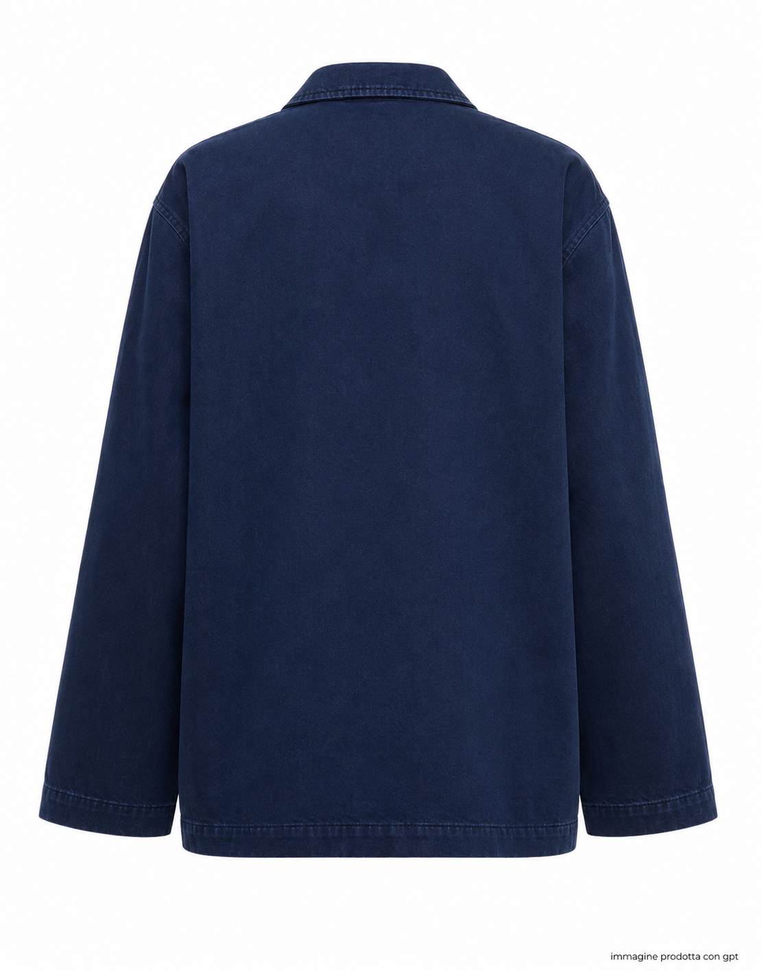 Structured Denim Jacket with Classic French Collar