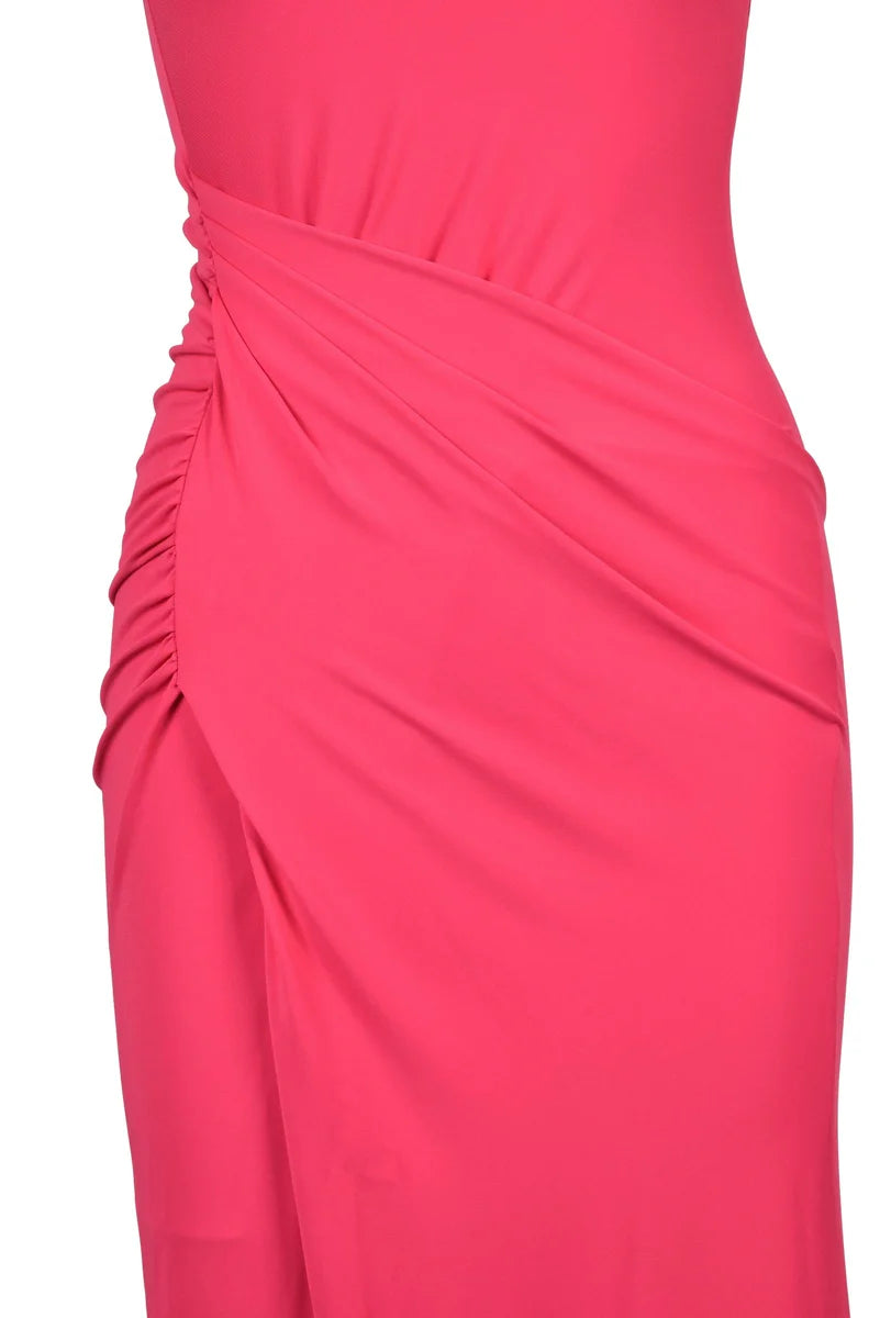 Long Dress Side Slit - Fuchsia