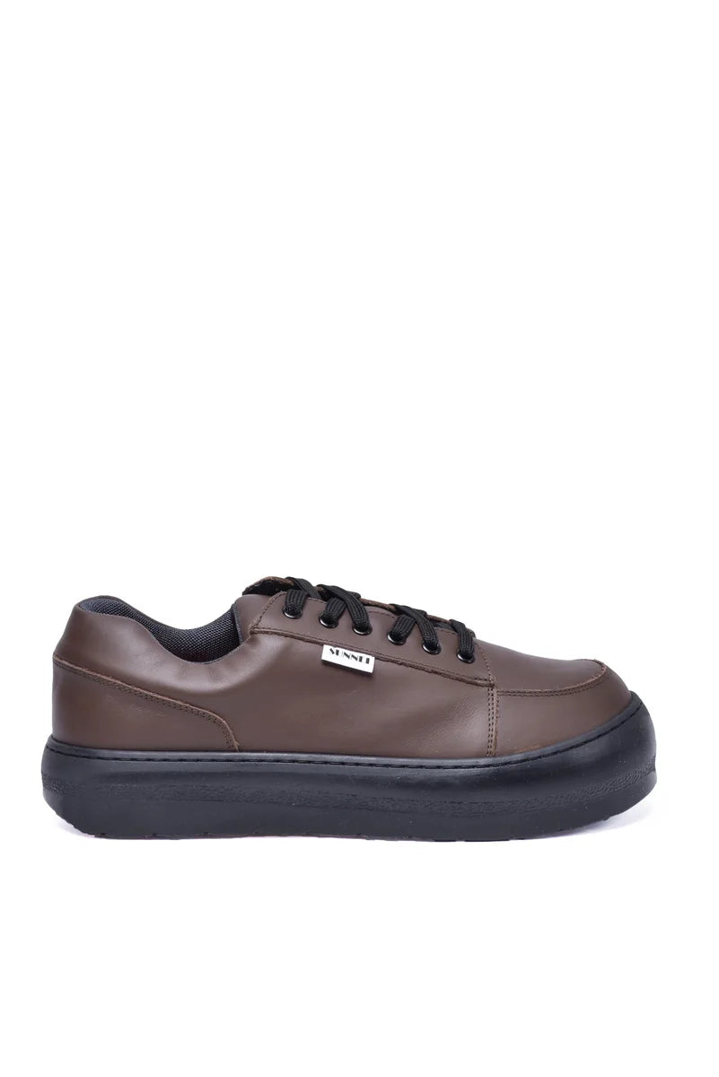 Leather Sneakers - Brown/Black