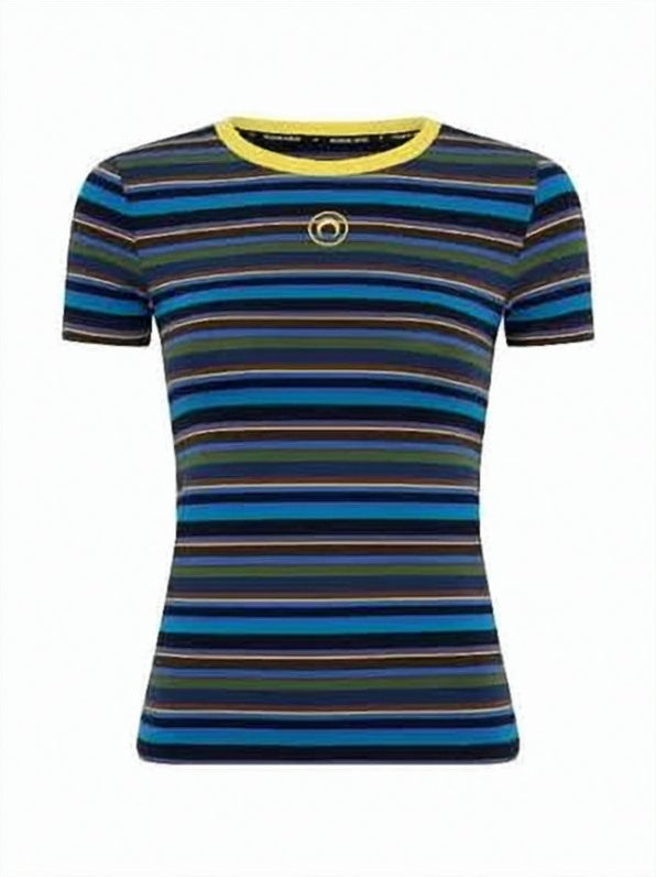 Fitted Short-Sleeve T-Shirt with Crescent Moon Emblem