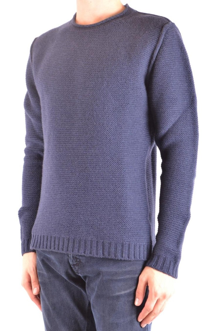 Navy Sleeveless Top With High Round Neckline