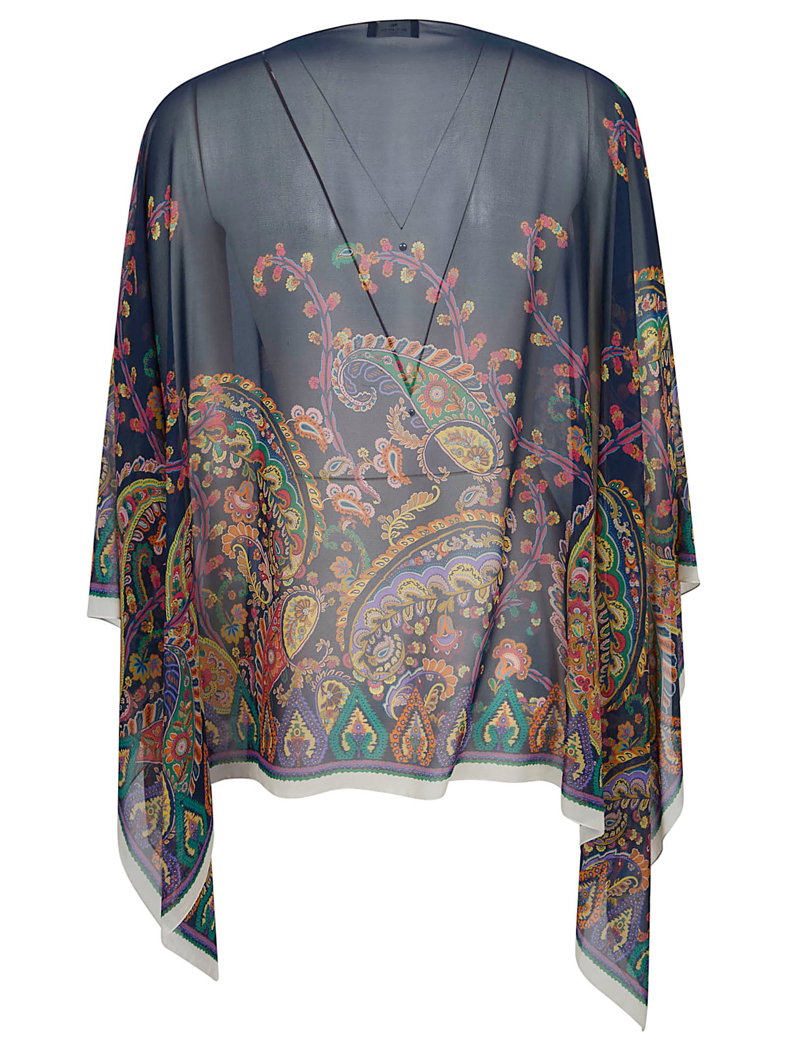Multicolour Silk Lightweight Cape Jacket