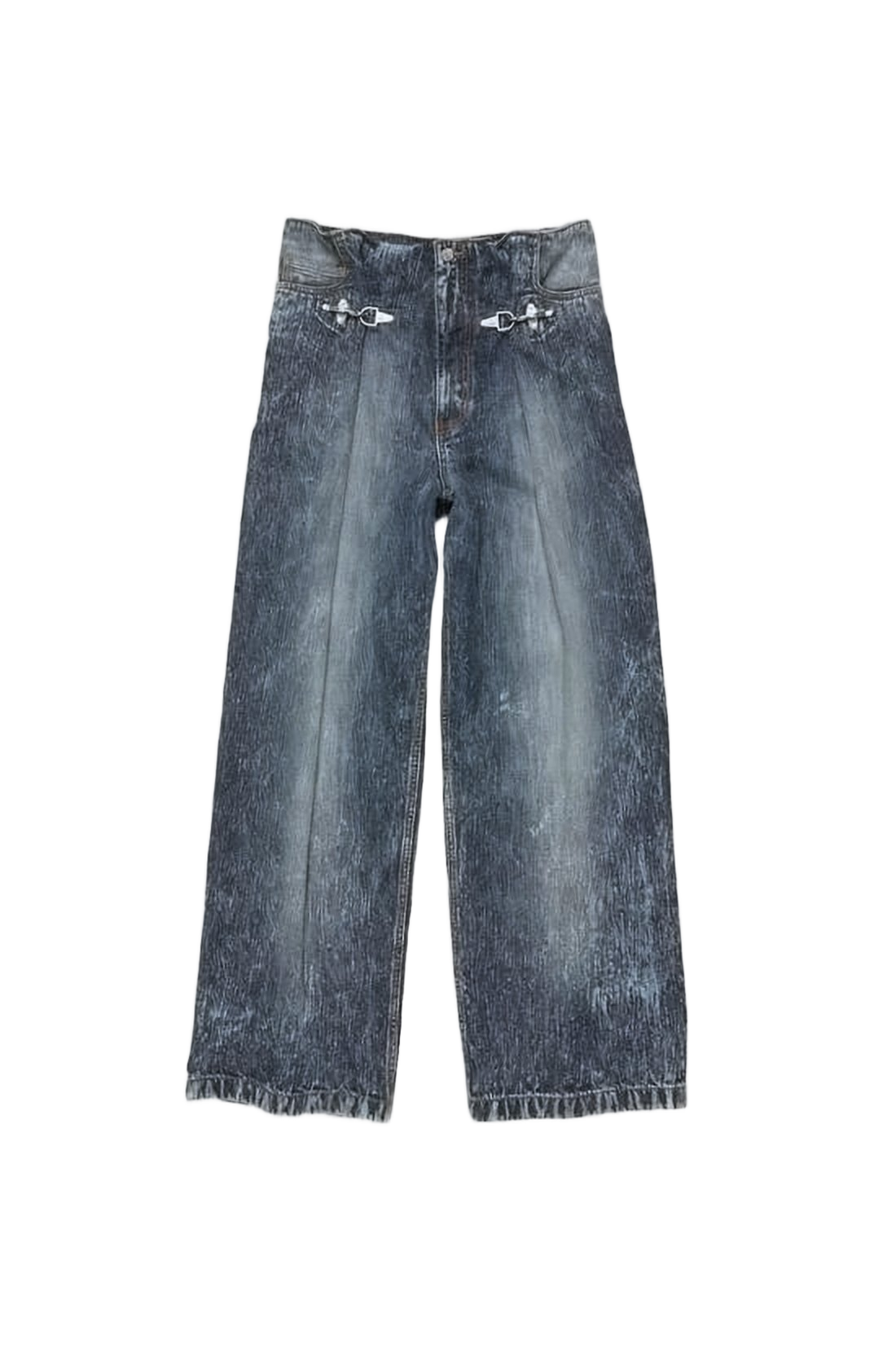 Wide-Leg Denim Pants