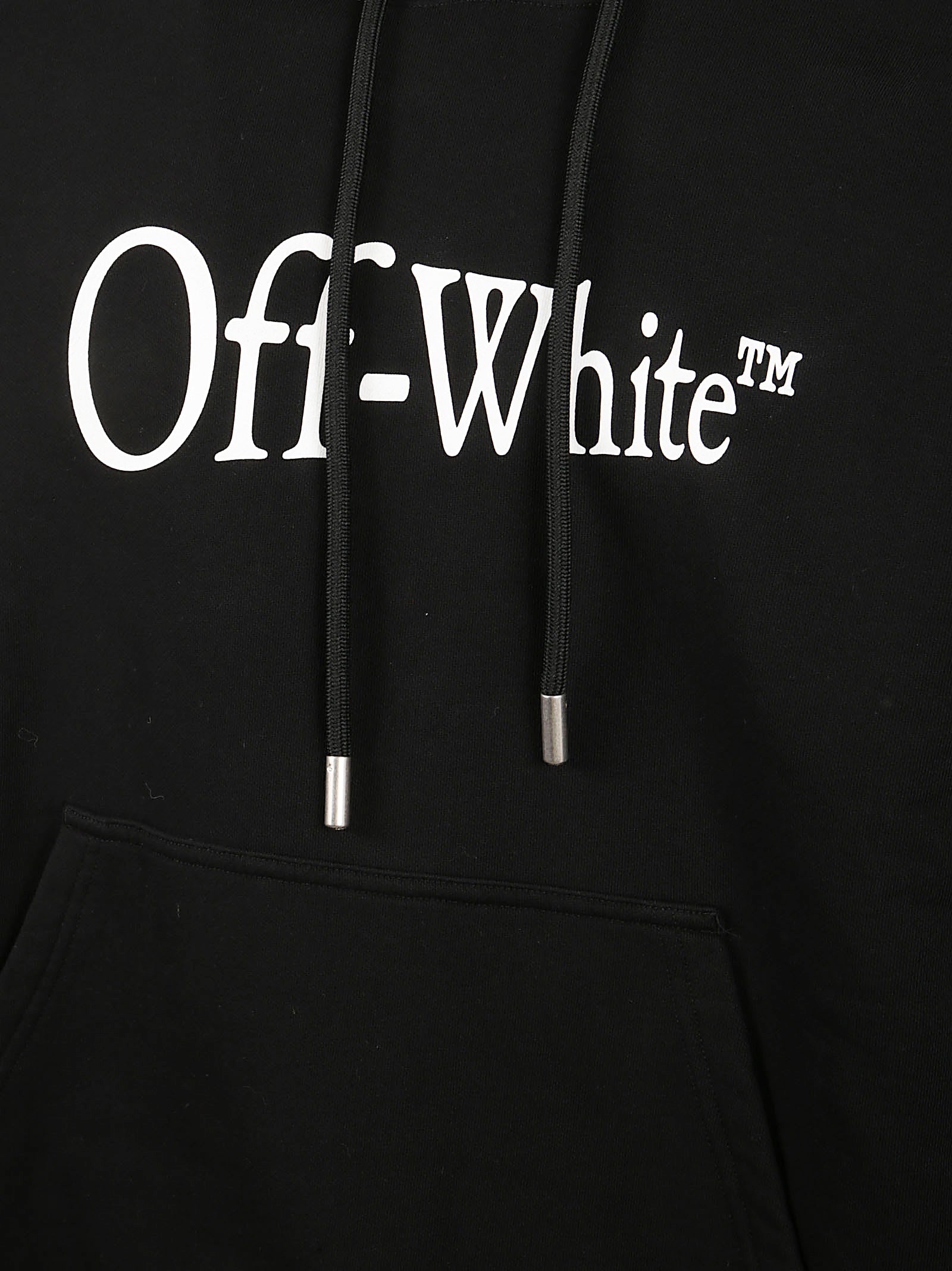 Brushed Cotton Sweatshirt with Drawstring Hood and Iconic Logo