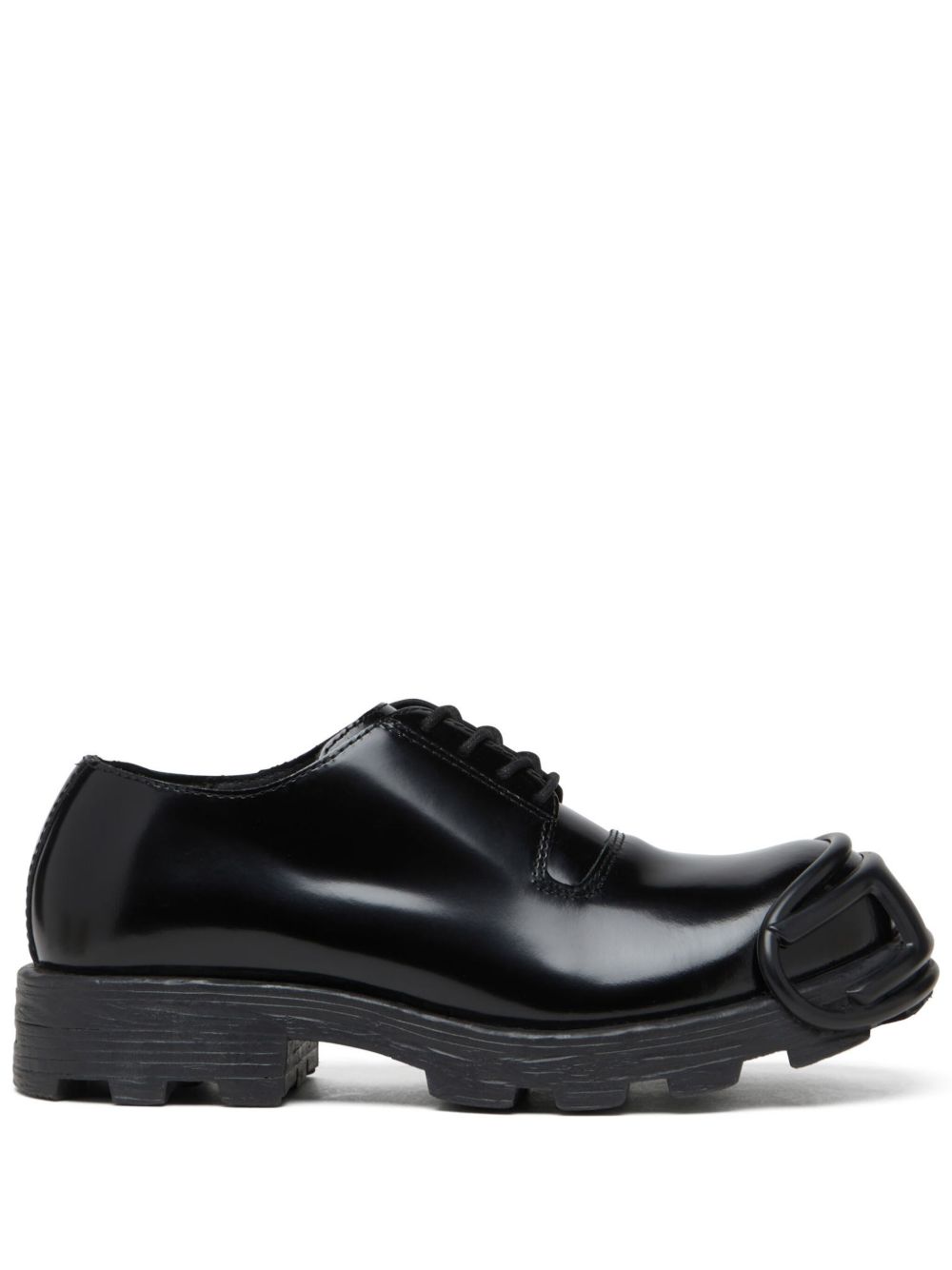 Lace-Up Black Flat Shoes