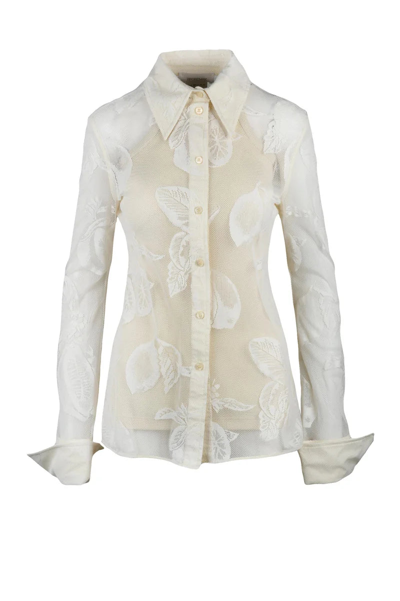 Cream Semi-Sheer Shirt